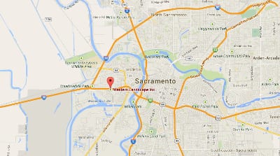 Map of the Sacramento Valley area served by Western Landscape